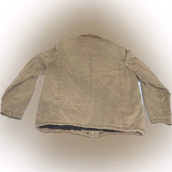 Levi's Insulated Rugged Khaki Insulated Zip-Up Work Casual Jacket L Distressed - Picture 2 of 16